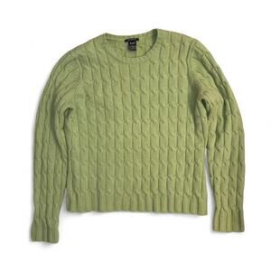 vtg 90s y2k preppy grandmacore cableknit wool sweater spring